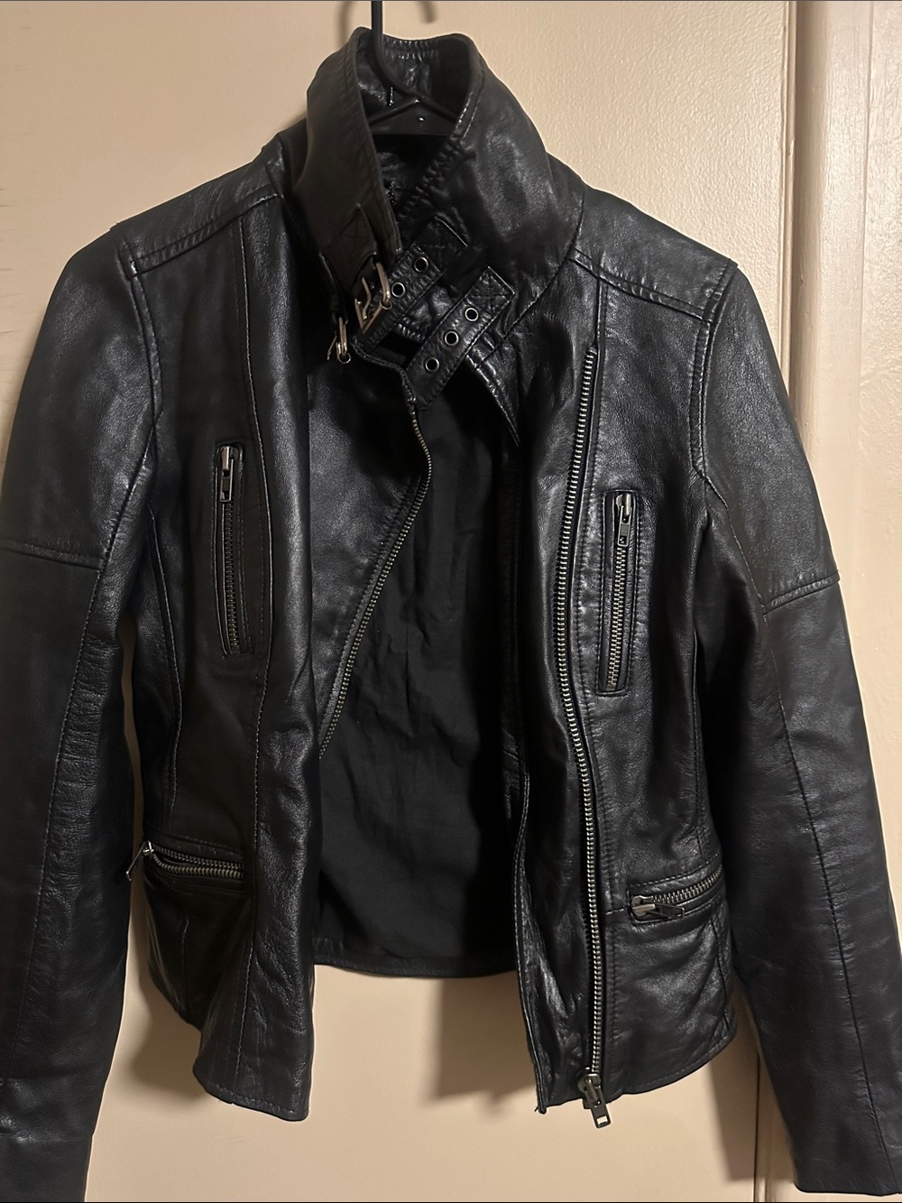 Muubaa black leather jacket